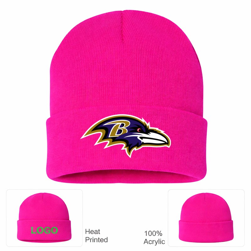 Baltimore Ravens Hot Pink Beanie Hat