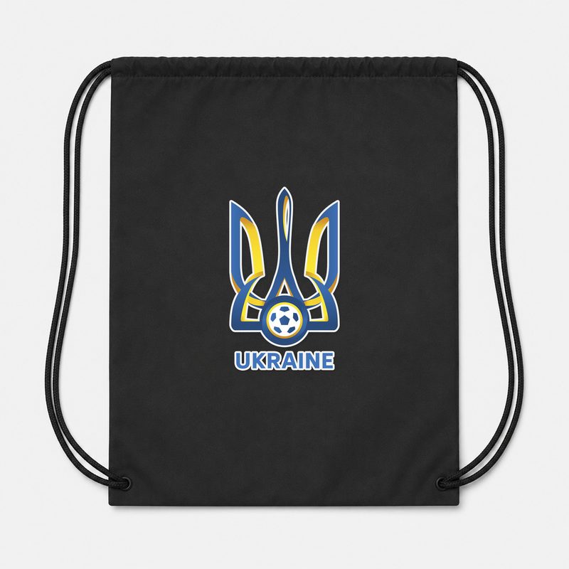 Ukraine National Football Soccer Team Drawstring Bag - Black