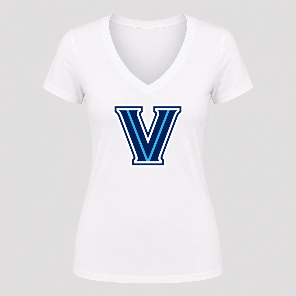 Women's Villanova Wildcats V Neck T-Shirt in white