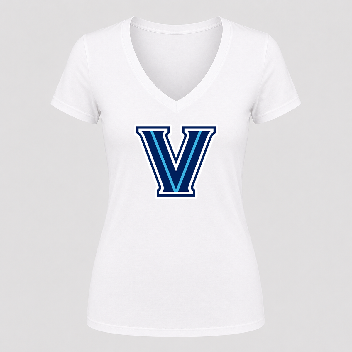 Women's Villanova Wildcats V Neck T-Shirt in white