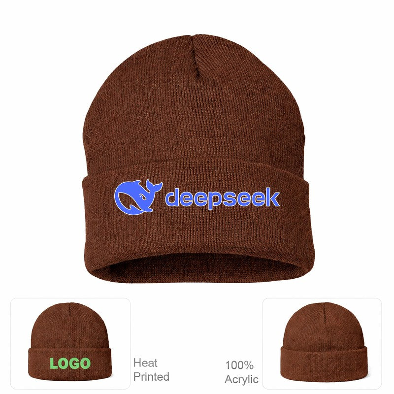 DeepSeek Brown Beanie Hat