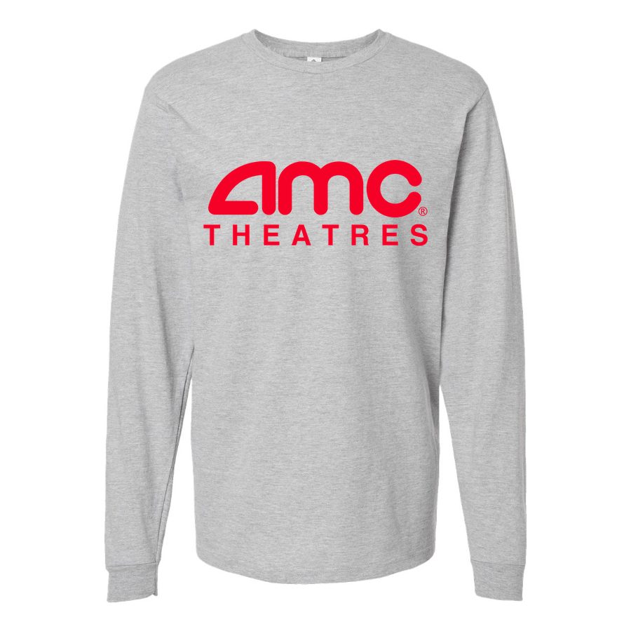 Men's Amc Theatres logo PNG1 Long sleeves Cotton Blend T-Shirt - Gray