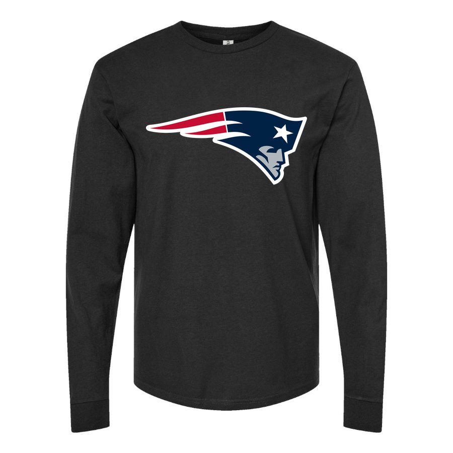 Men's New England Patriots Long sleeves Cotton Blend T-Shirt - Black