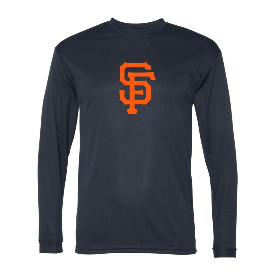 Men's San Francisco Giants Polyester Long Sleeve T-Shirt - Navy