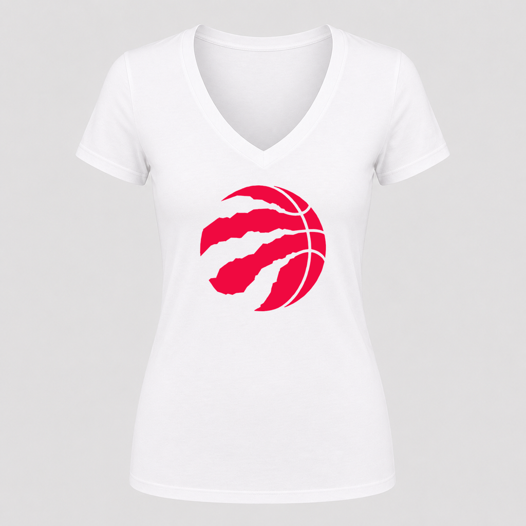 Women's Toronto Raptors V Neck T-Shirt in white