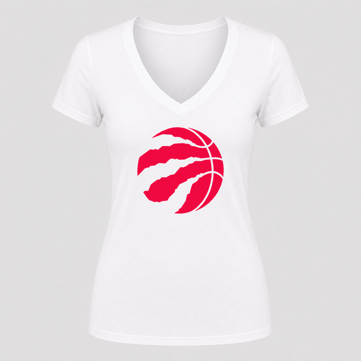 Women's Toronto Raptors V Neck T-Shirt in white