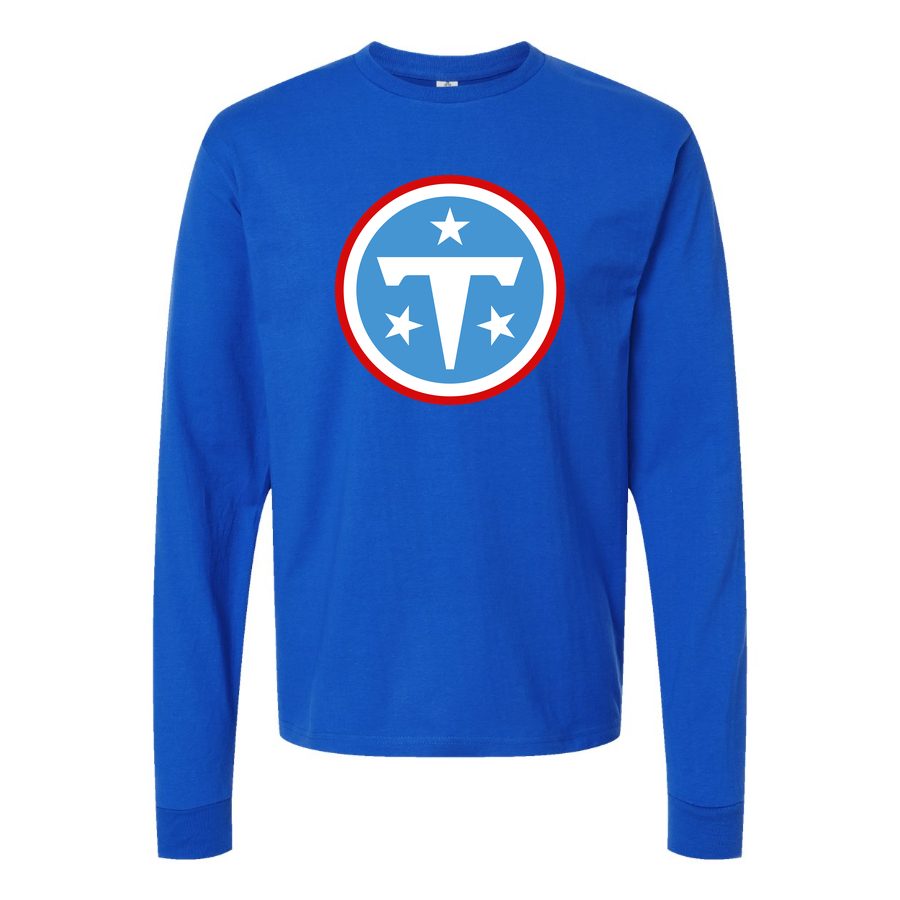 Men's Tennessee Titans Long sleeves Cotton Blend T-Shirt - Blue