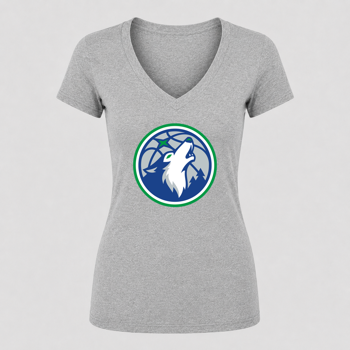 Women's Minnesota Timberwolves V Neck T-Shirt in gray
