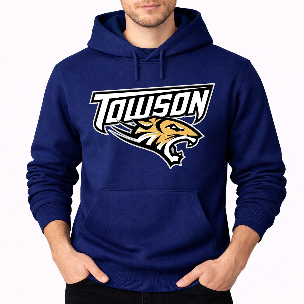 Men's Towson Tigers Pullover Hoodie - Navy