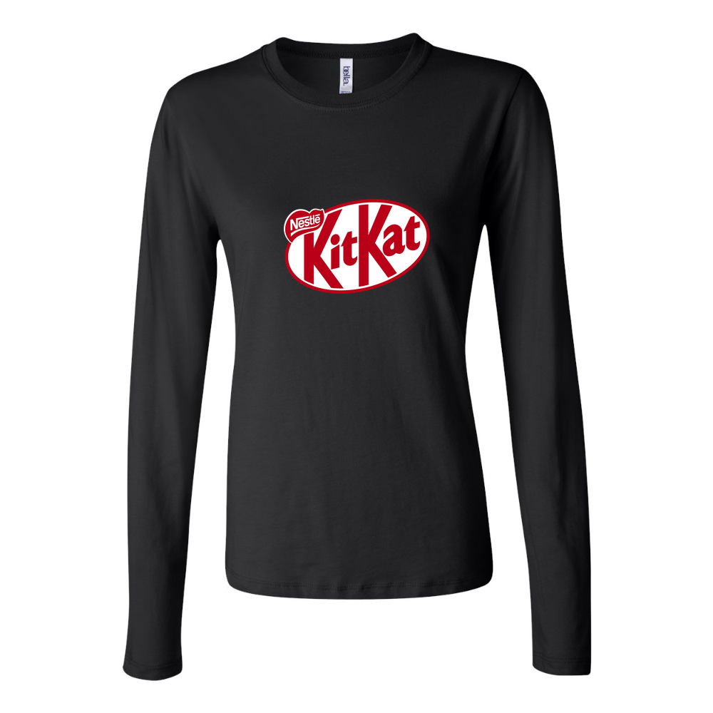 Women's Kit Kat Logo food 1536x864 Long Sleeve T-Shirt - Black