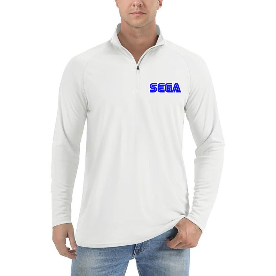 SEGA quarter-zip athletic shirt in White