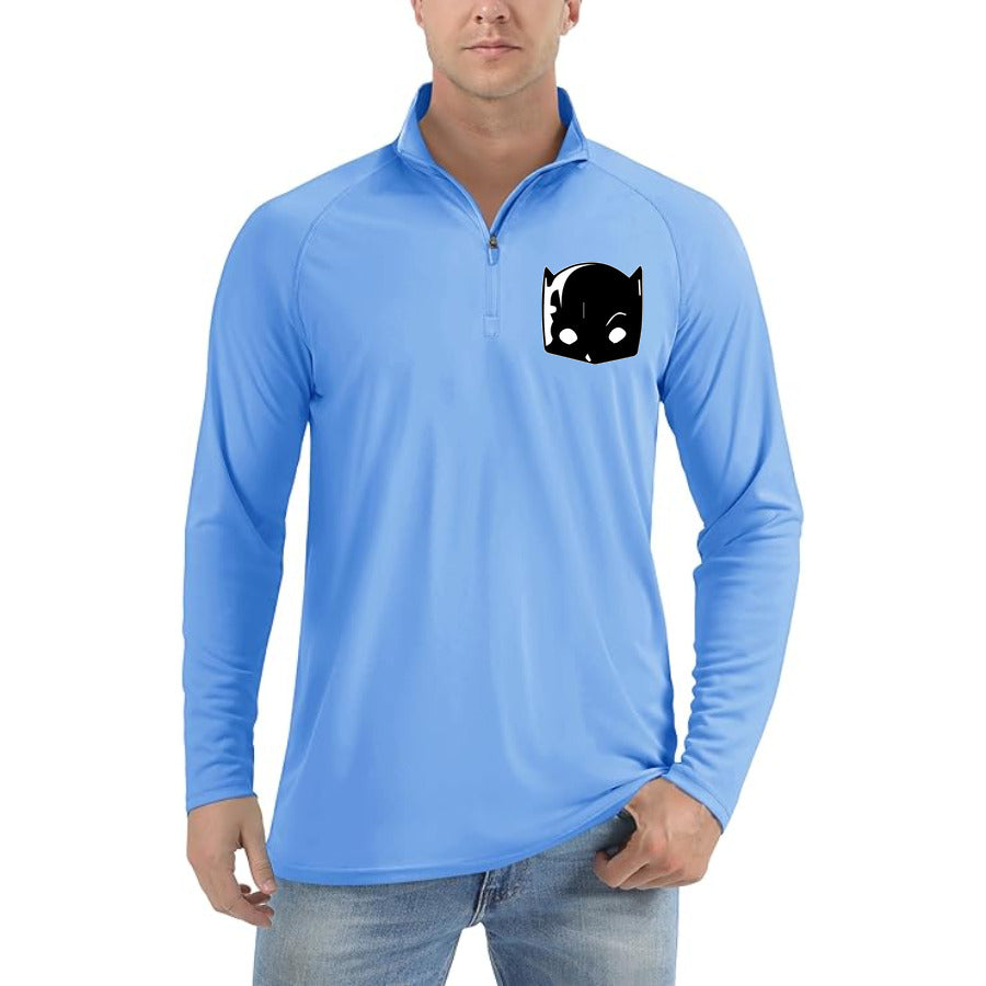 Hellcat logo PNG4 quarter-zip athletic shirt in Light Blue