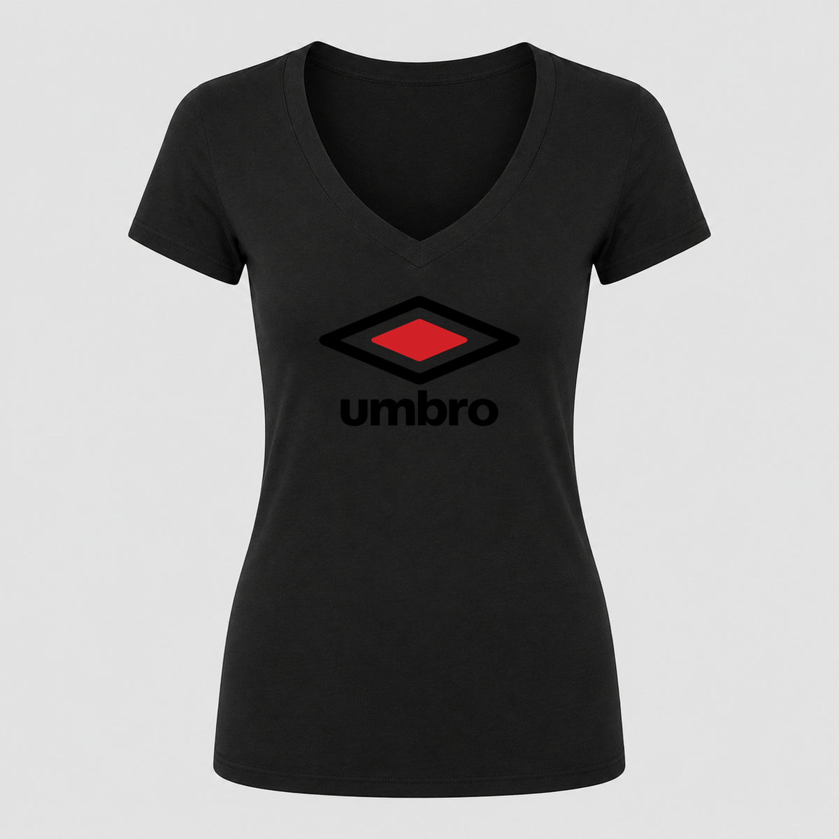 Women's Umbro V Neck T-Shirt in black