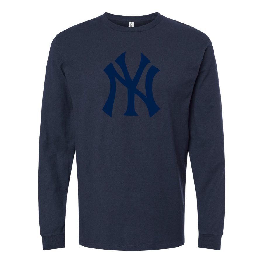 Men's New York Yankees Long sleeves Cotton Blend T-Shirt - Navy