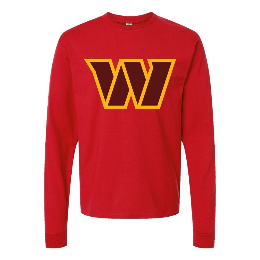 Men's Washington Commanders Long sleeves Cotton Blend T-Shirt - Red