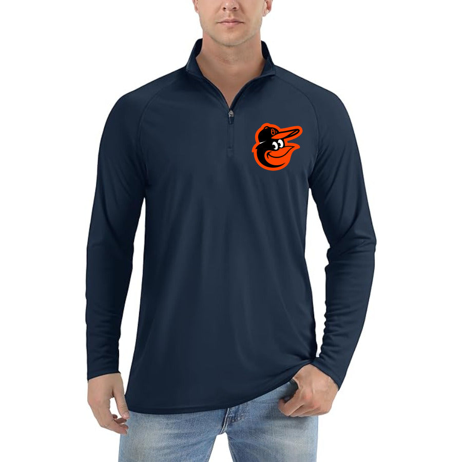 Baltimore Orioles quarter-zip athletic shirt in Navy