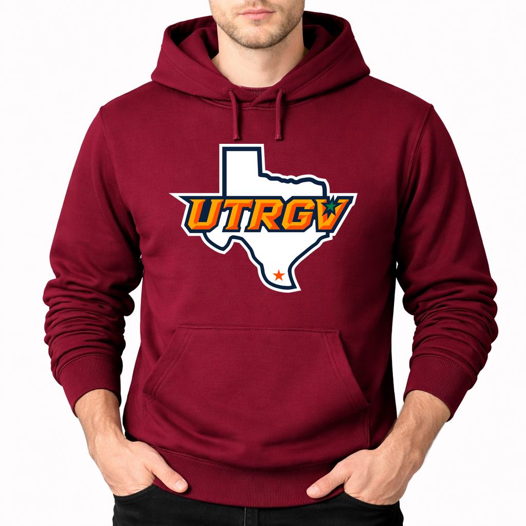 Men's UTRGV Vaqueros Pullover Hoodie - Burgundy