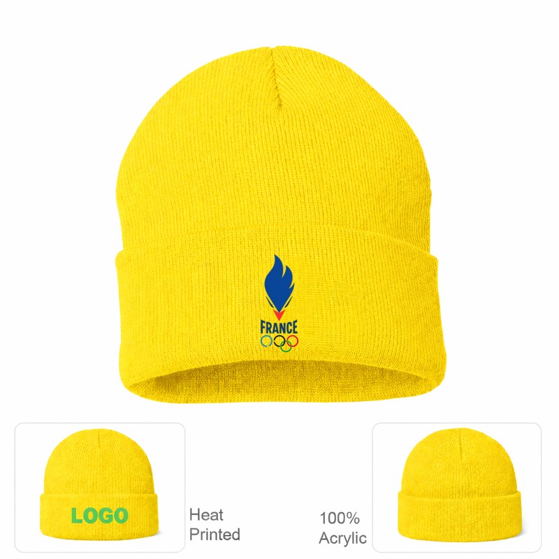France 2024 Logo Yellow Beanie Hat