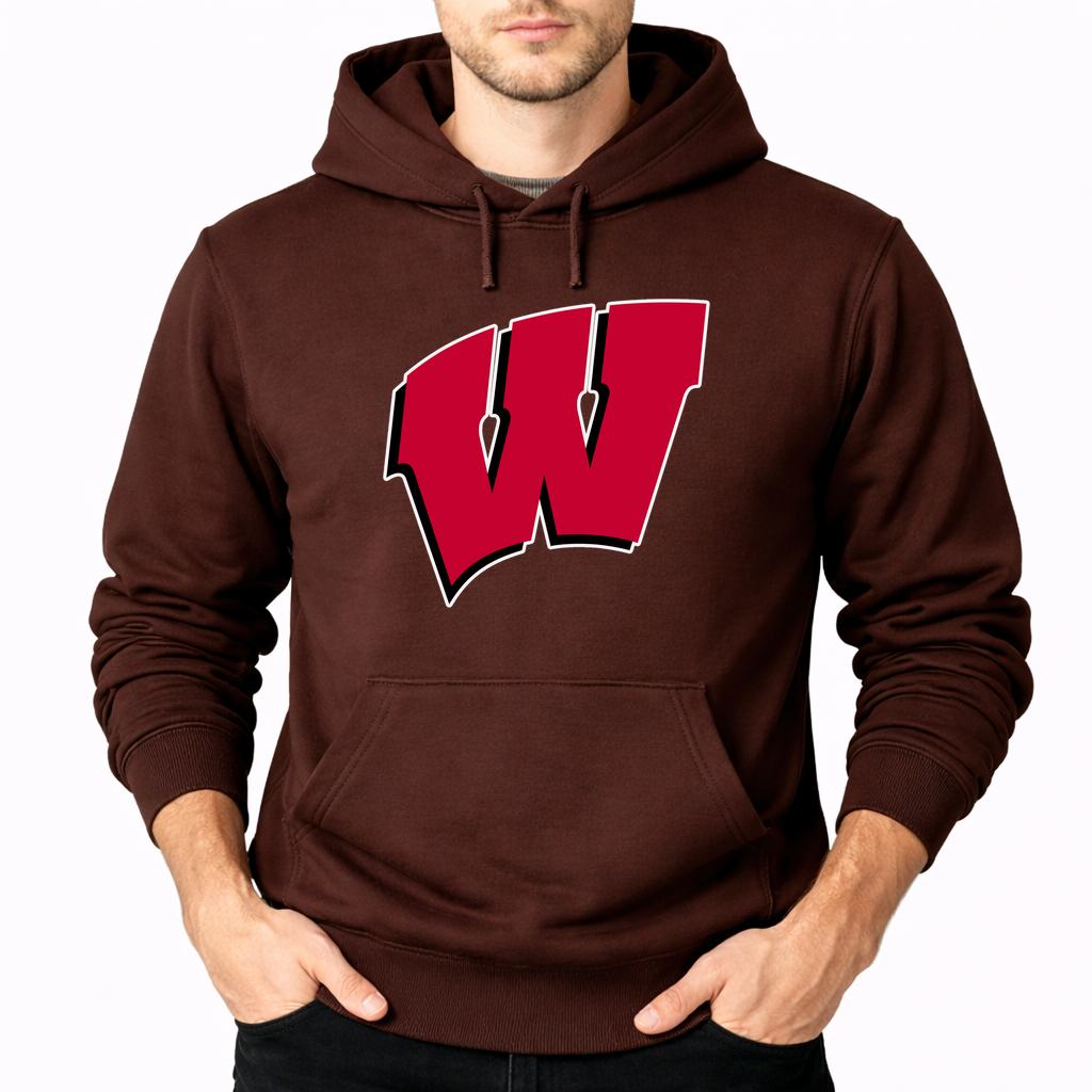 Men's Wisconsin Badgers Pullover Hoodie - Brown