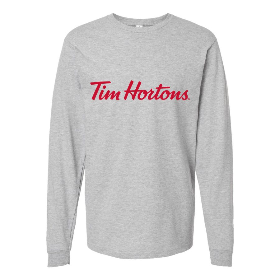 Men's Tim Hortons Long sleeves Cotton Blend T-Shirt - Gray