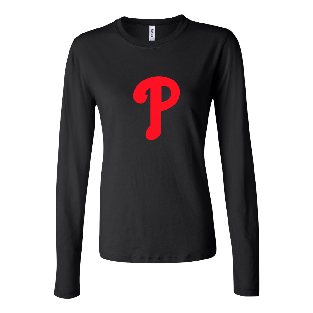 Women's Philadelphia Phillies Long Sleeve T-Shirt - Black