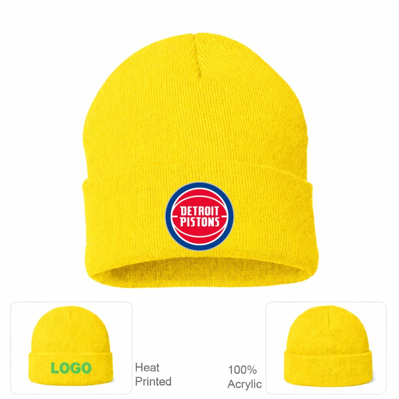 Detroit Pistons Yellow Beanie Hat