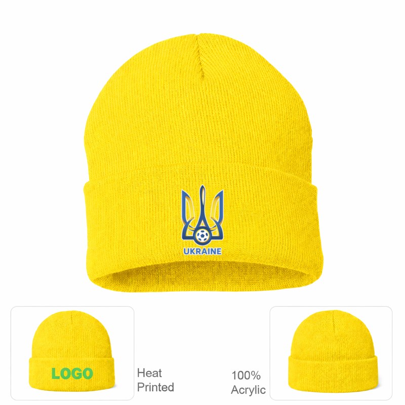 Ukraine National Football Team Yellow Beanie Hat