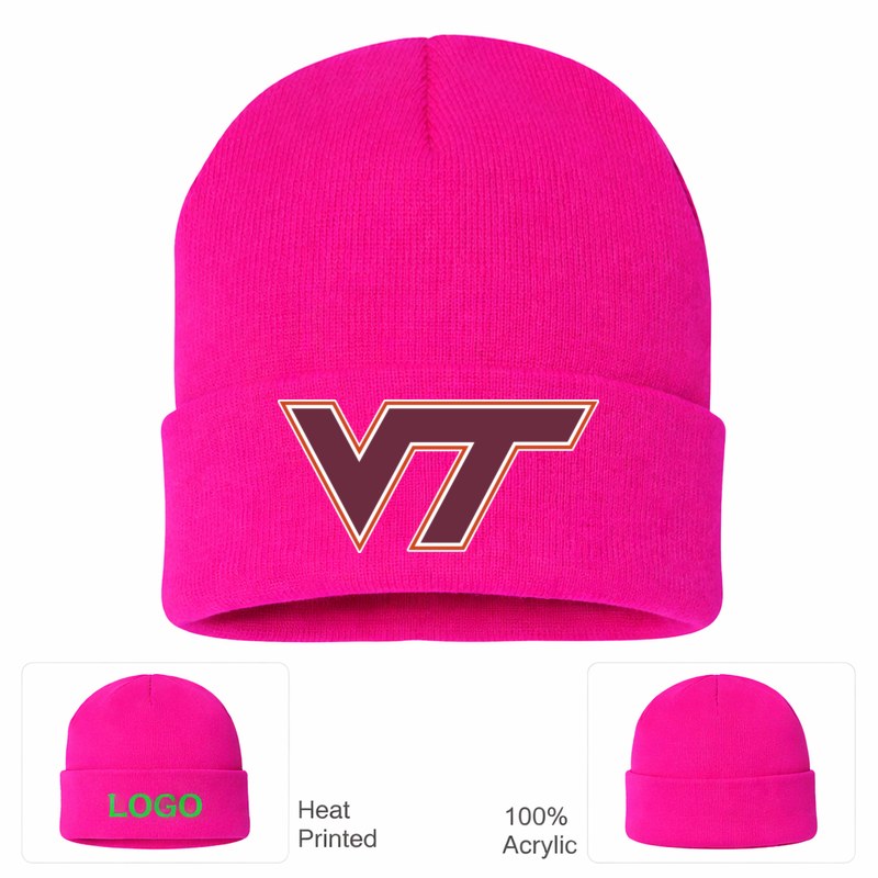 Virginia Tech Hokies Hot Pink Beanie Hat
