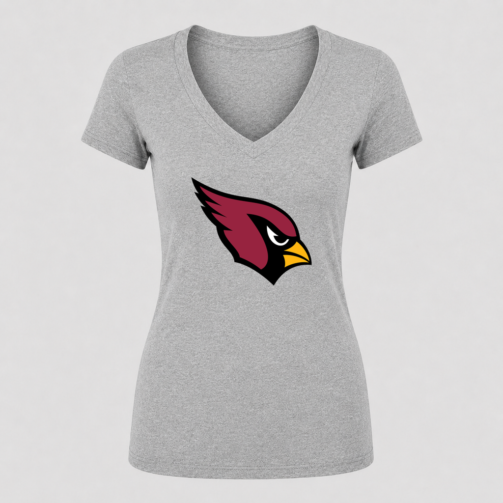 Women's Arizona Cardinals V Neck T-Shirt in gray