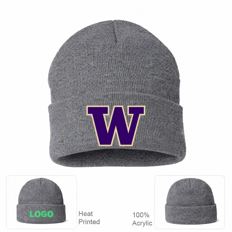 Washington Huskies Grey Beanie Hat