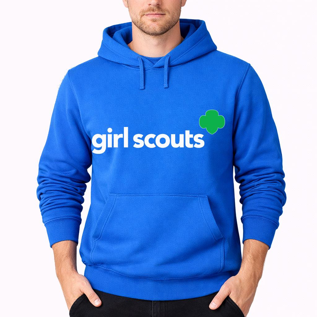 Men's Girl Scouts White Logo Pullover Hoodie - Azure