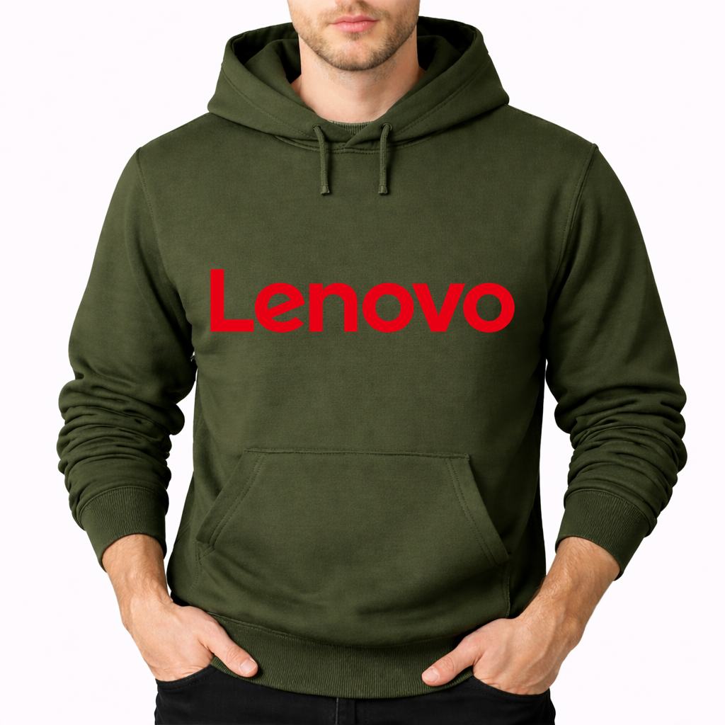 Men's Lenovo Pullover Hoodie - Army Green