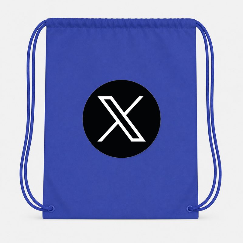 Twitter X Drawstring Bag - Blue