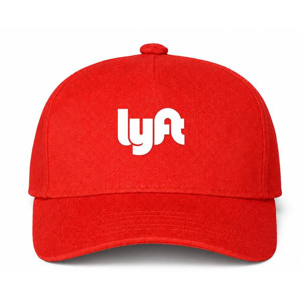 Lyft White Logo Red Dad Baseball Cap Hat