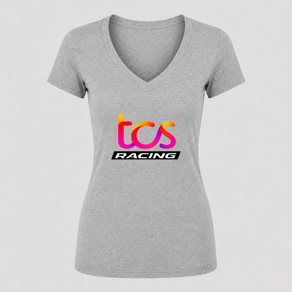 Women's TCS Racing V Neck T-Shirt in gray