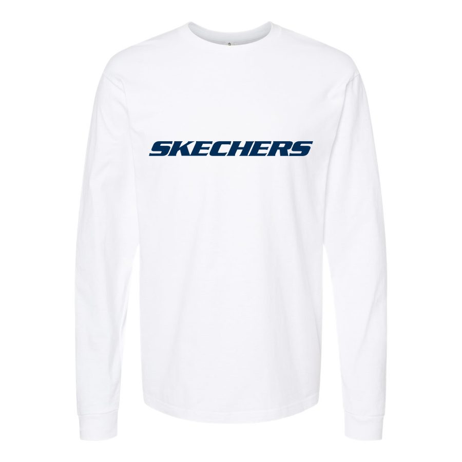 Men's Skechers-Logo-1536x864 Long sleeves Cotton Blend T-Shirt - White