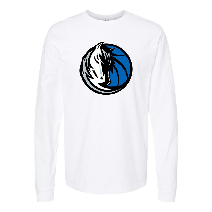 Men's Dallas Mavericks Long sleeves Cotton Blend T-Shirt - White