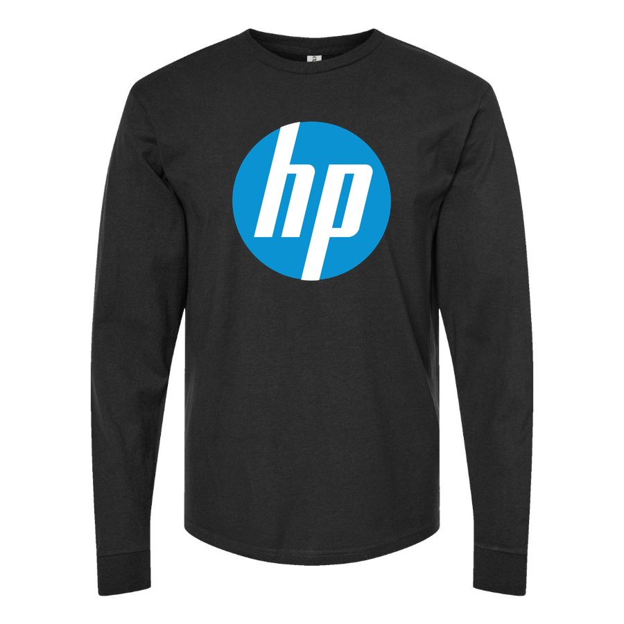Men's hp-logo-transparent-free-png Long sleeves Cotton Blend T-Shirt - Black
