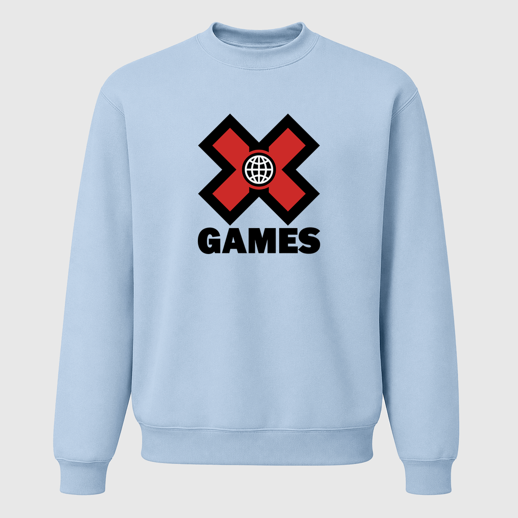 Men's X Games Logo Crewneck Sweatshirt - Sky Blue