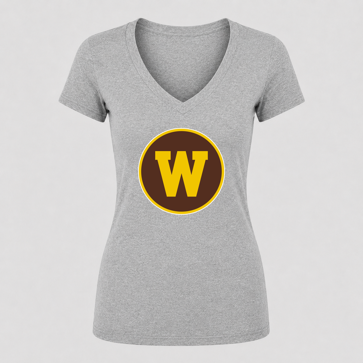 Women's Western Michigan Broncos V Neck T-Shirt in gray