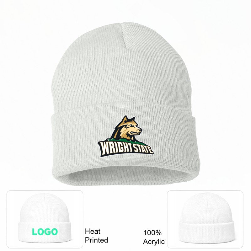 Wright State Raiders White Beanie Hat