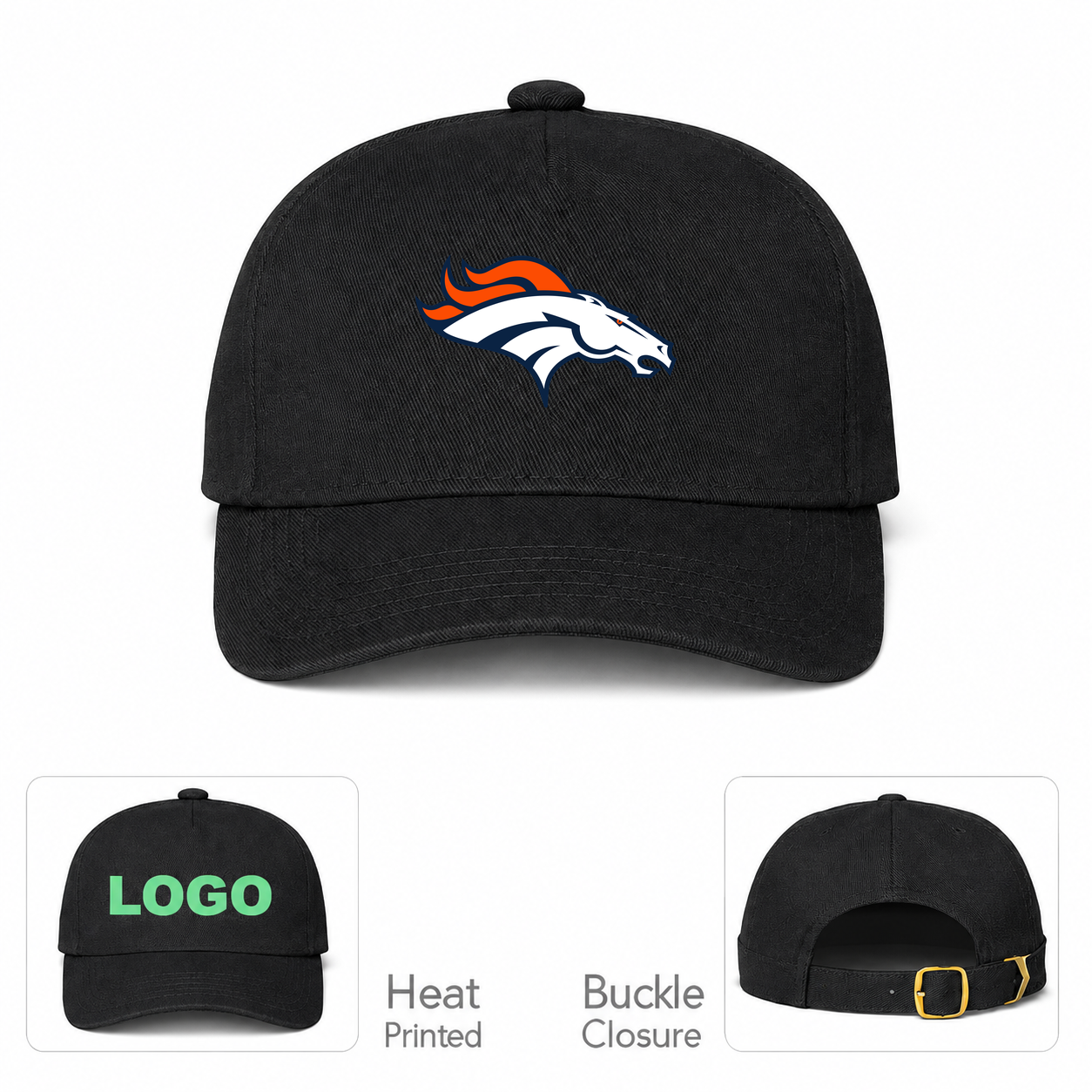 Denver Broncos Black Baseball Cap Hat