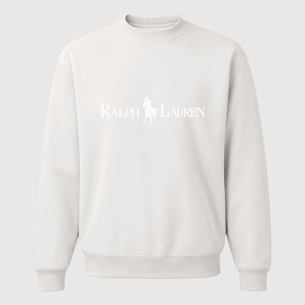Men's Polo Ralph Lauren White Logo Crewneck Sweatshirt - White