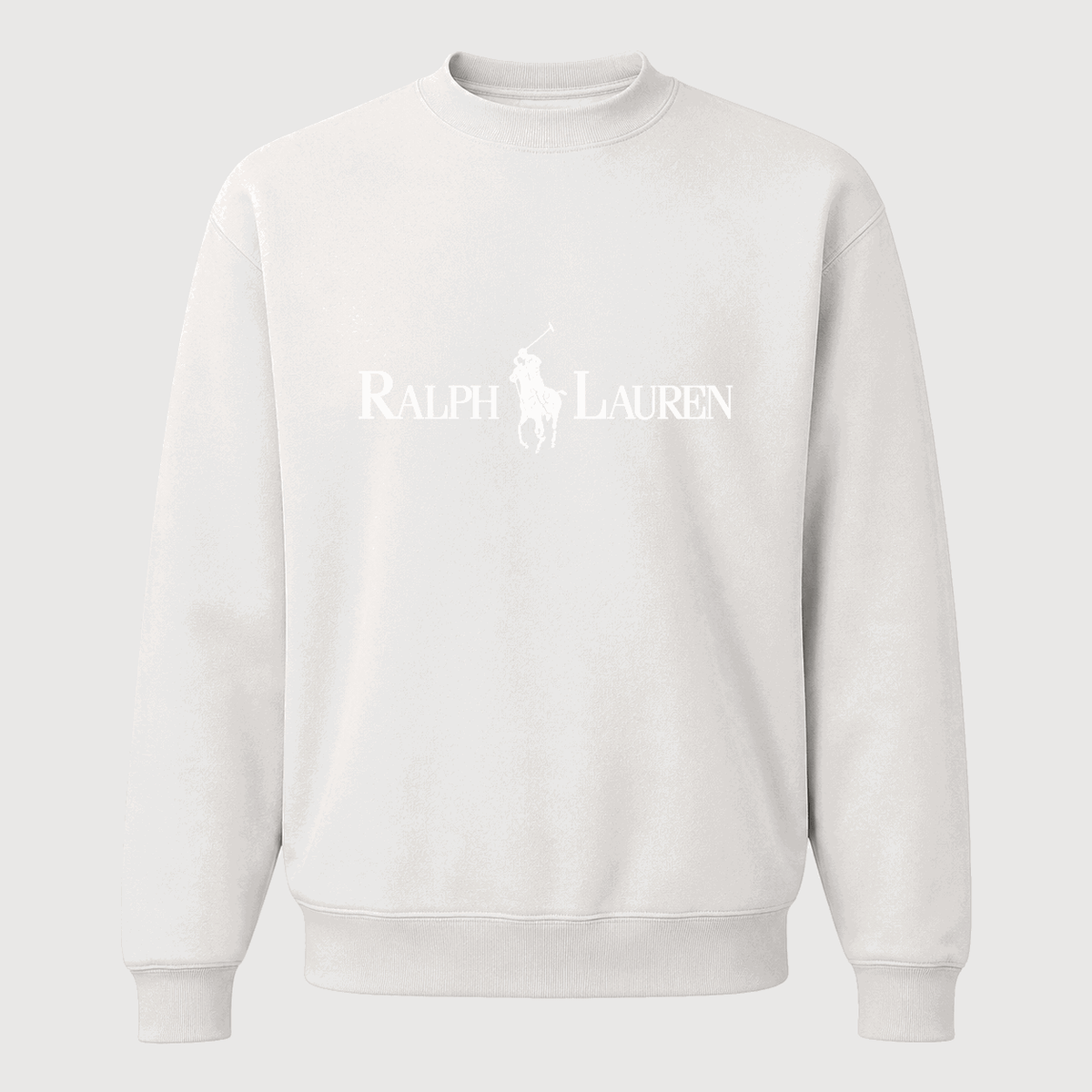 Men's Polo Ralph Lauren White Logo Crewneck Sweatshirt - White