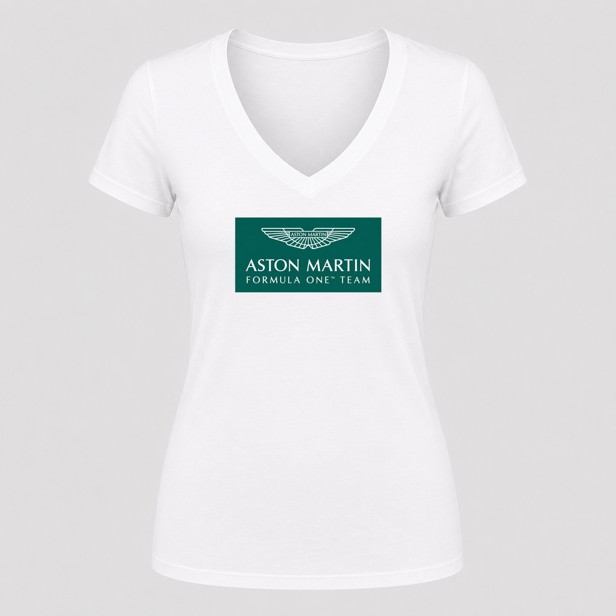 Women's Aston Martin Formula One Team V Neck T-Shirt in white