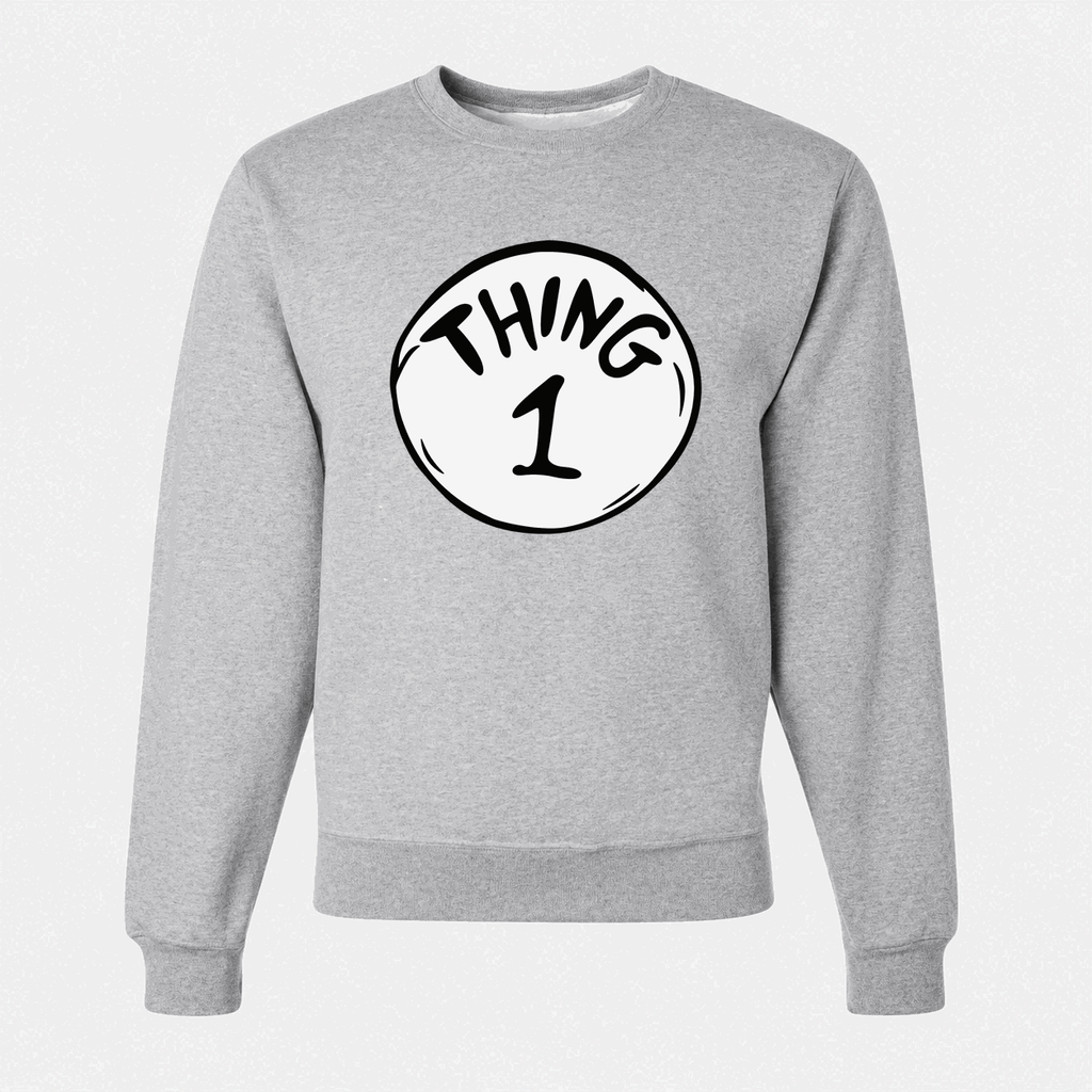 Men's Dr. Seuss Thing 1 Crewneck Sweatshirt - Gray
