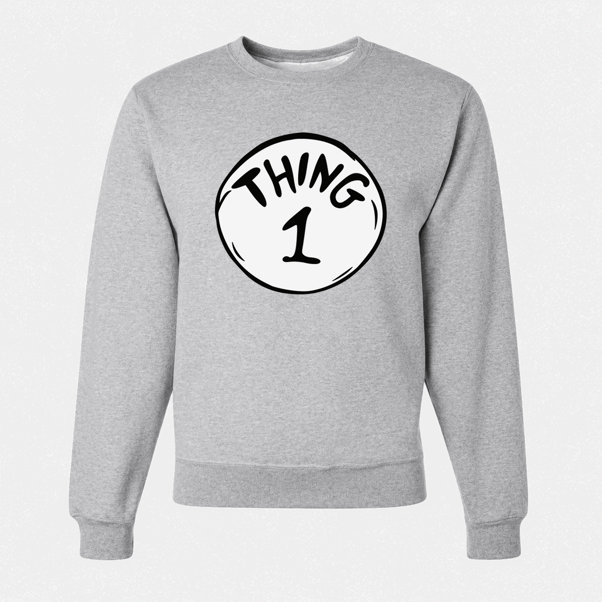 Men's Dr. Seuss Thing 1 Crewneck Sweatshirt - Gray