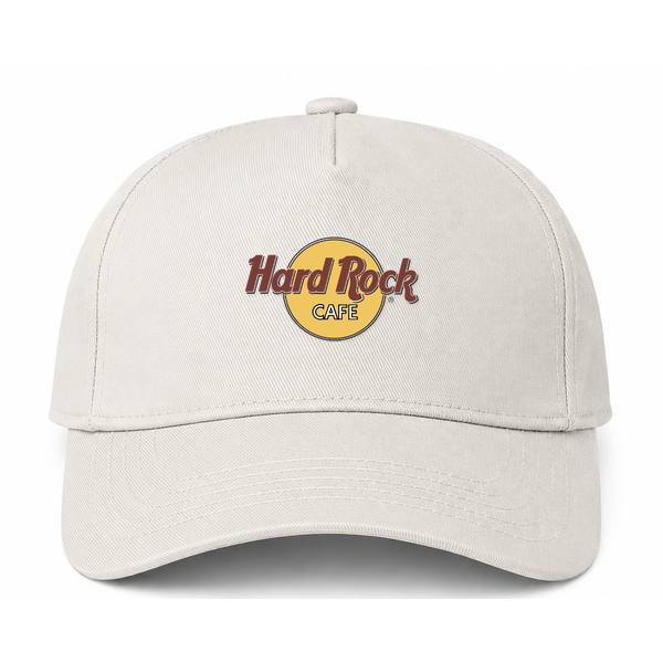 Hard Rock Cafe Logo Beige Dad Baseball Cap Hat