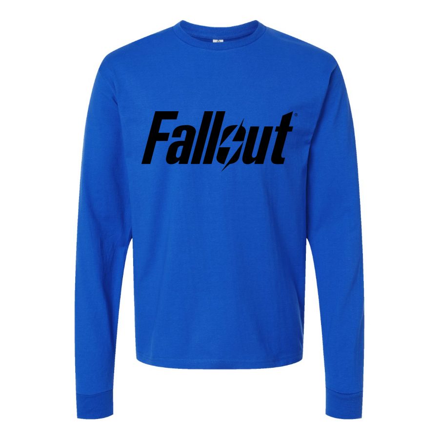 Men's Fallout logo black Long sleeves Cotton Blend T-Shirt - Blue