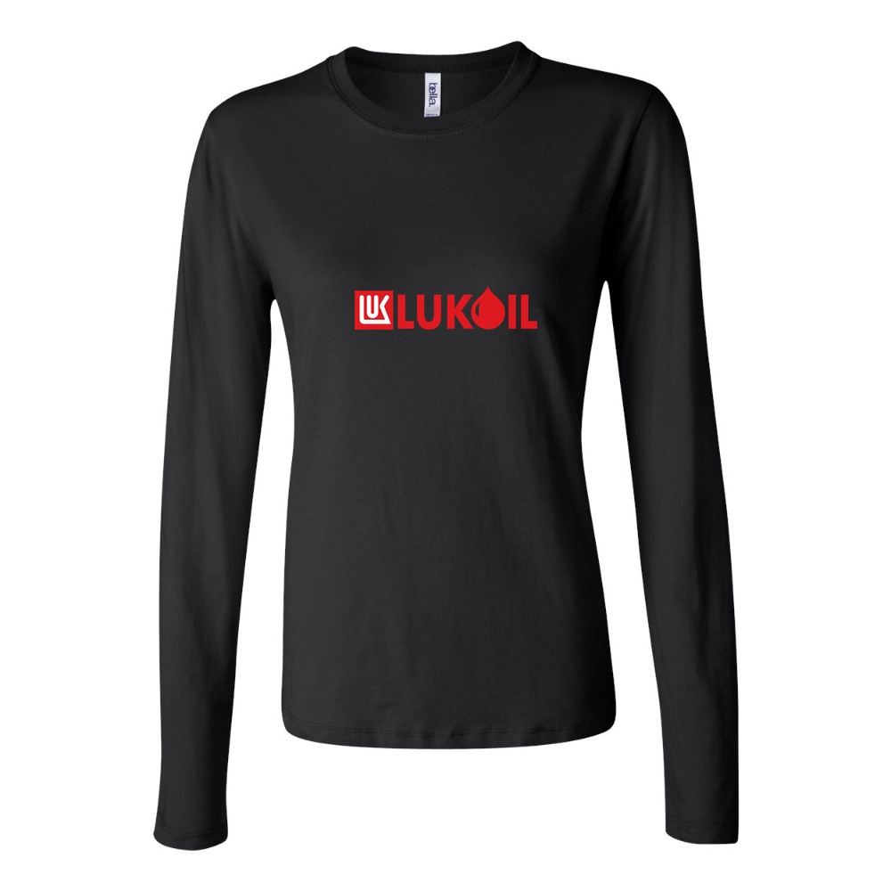 Women's Lukoil Logo 1536x864 Long Sleeve T-Shirt - Black